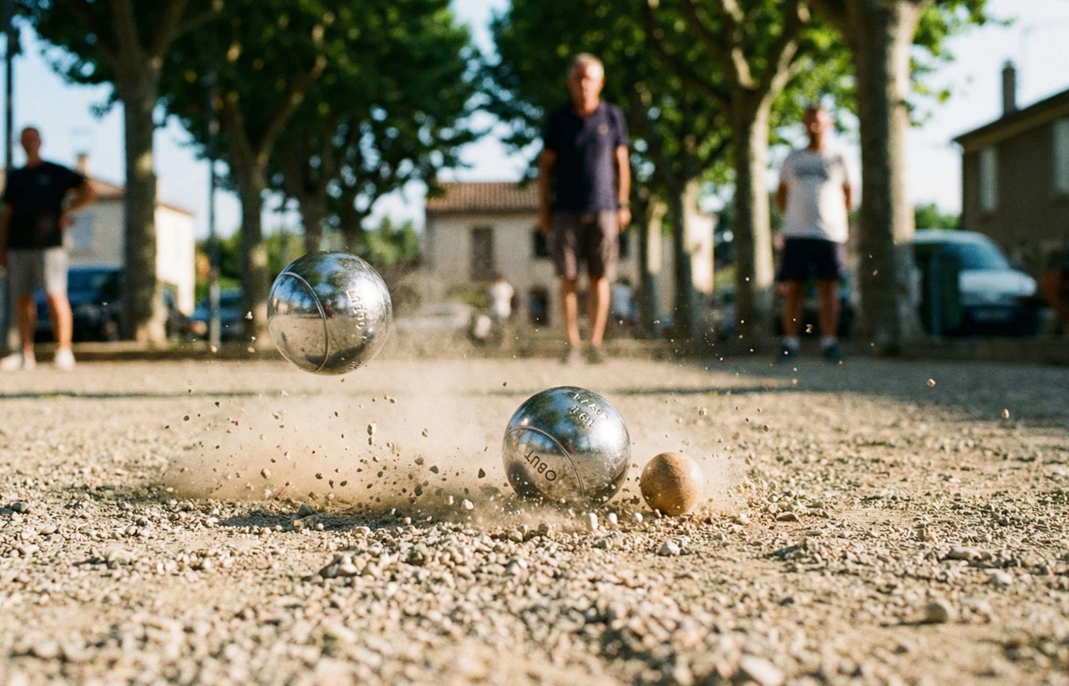 Tir de pétanque sur terrain traditionnel